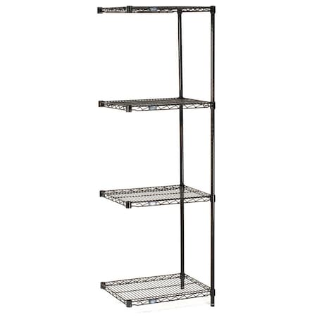 Wire Shelving Add-On, Black Epoxy, 60W X 18D X 74H